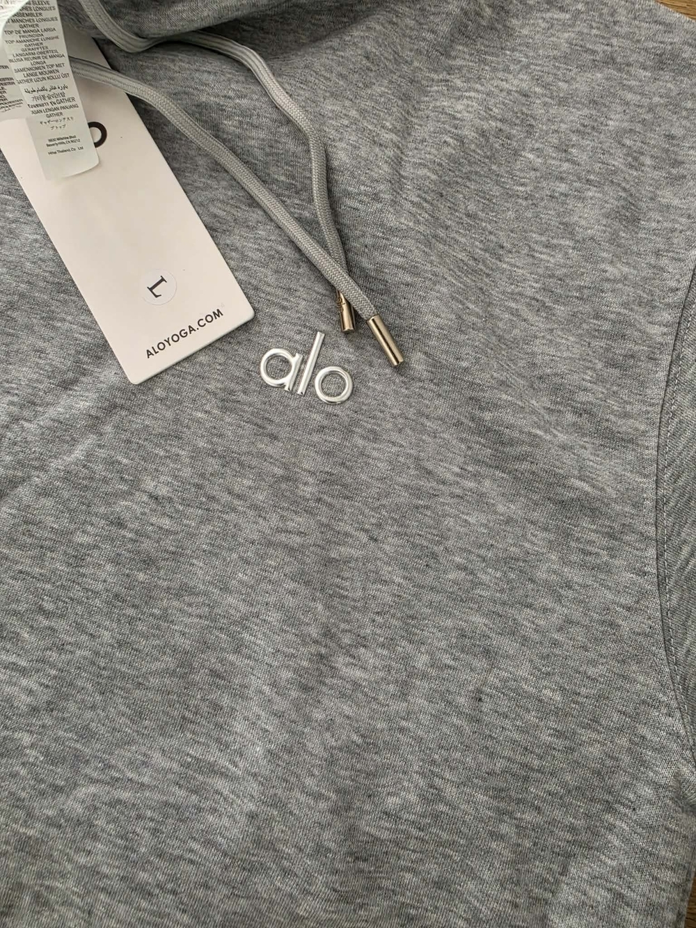ALO Yoga Light Gray Hoodie & Jogger Set - Picture 2 of 6